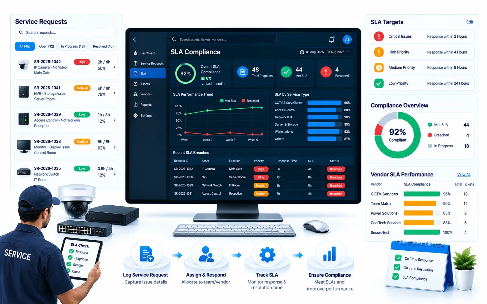 SLA Compliance Tracking in OrionAlerts AMC Management